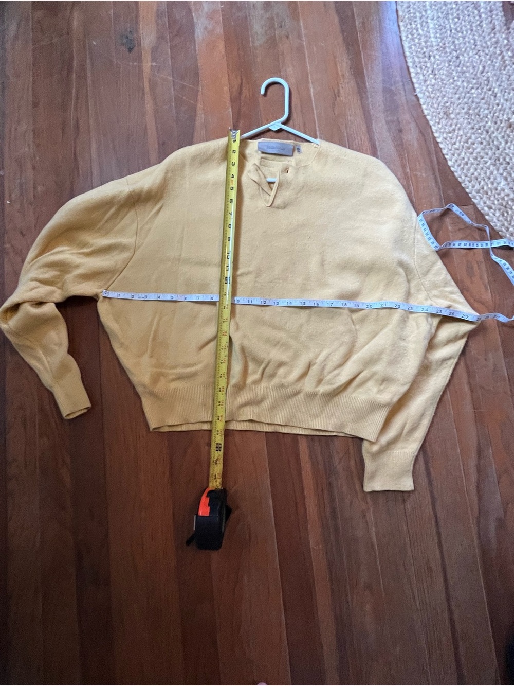 Essentials Women's Yellow Knit Sweater - Lightweight Crewneck
